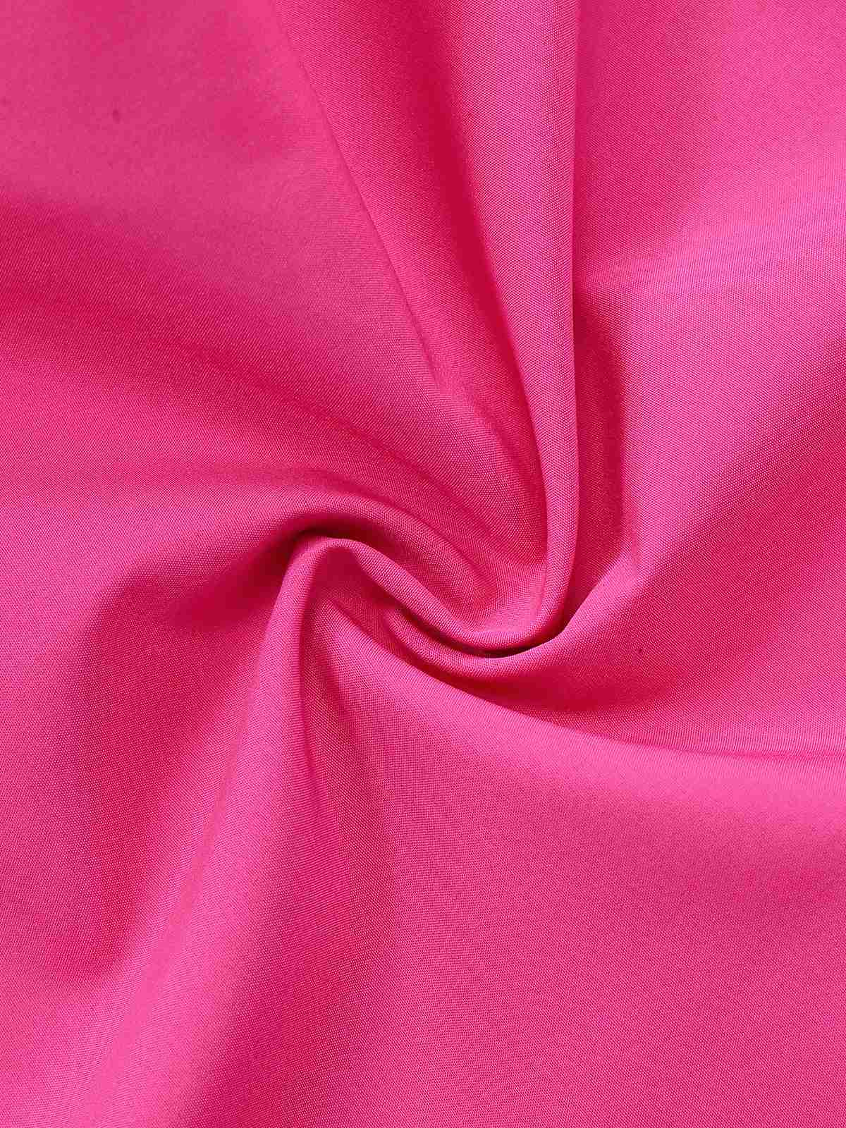 Combinaison rose poudré décolleté en V profond ceinture et manches lanternes années 60 - Image 6