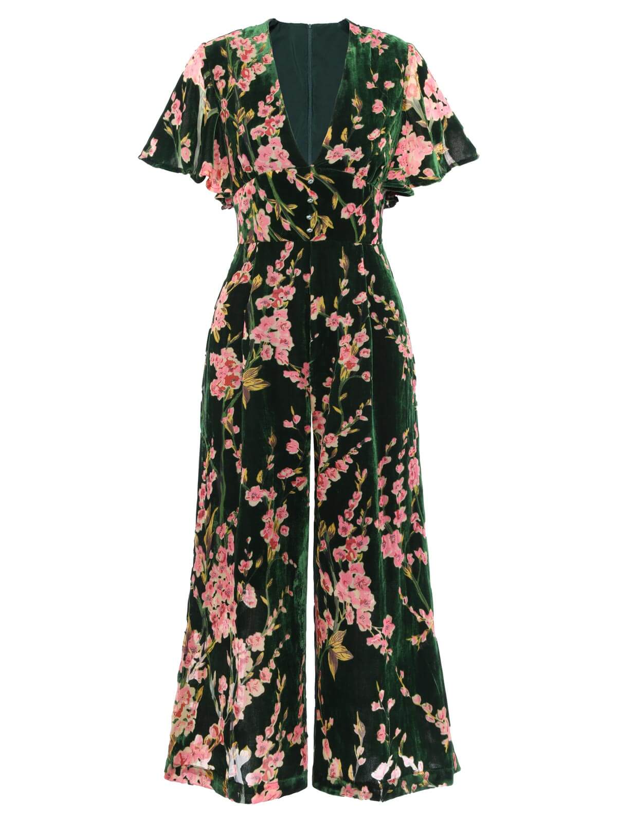 [Grande Taille] Combinaison vintage grande taille en velours vert des années 1930 - Image 2