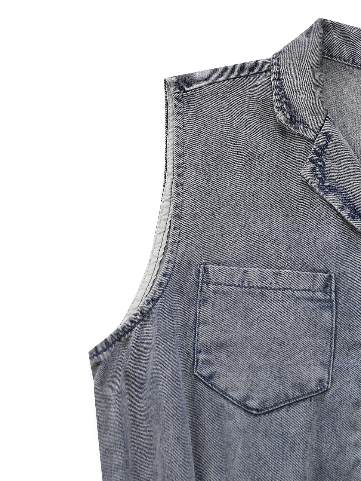 Combinaison western denim bleu ceinture années 1970 - Image 6