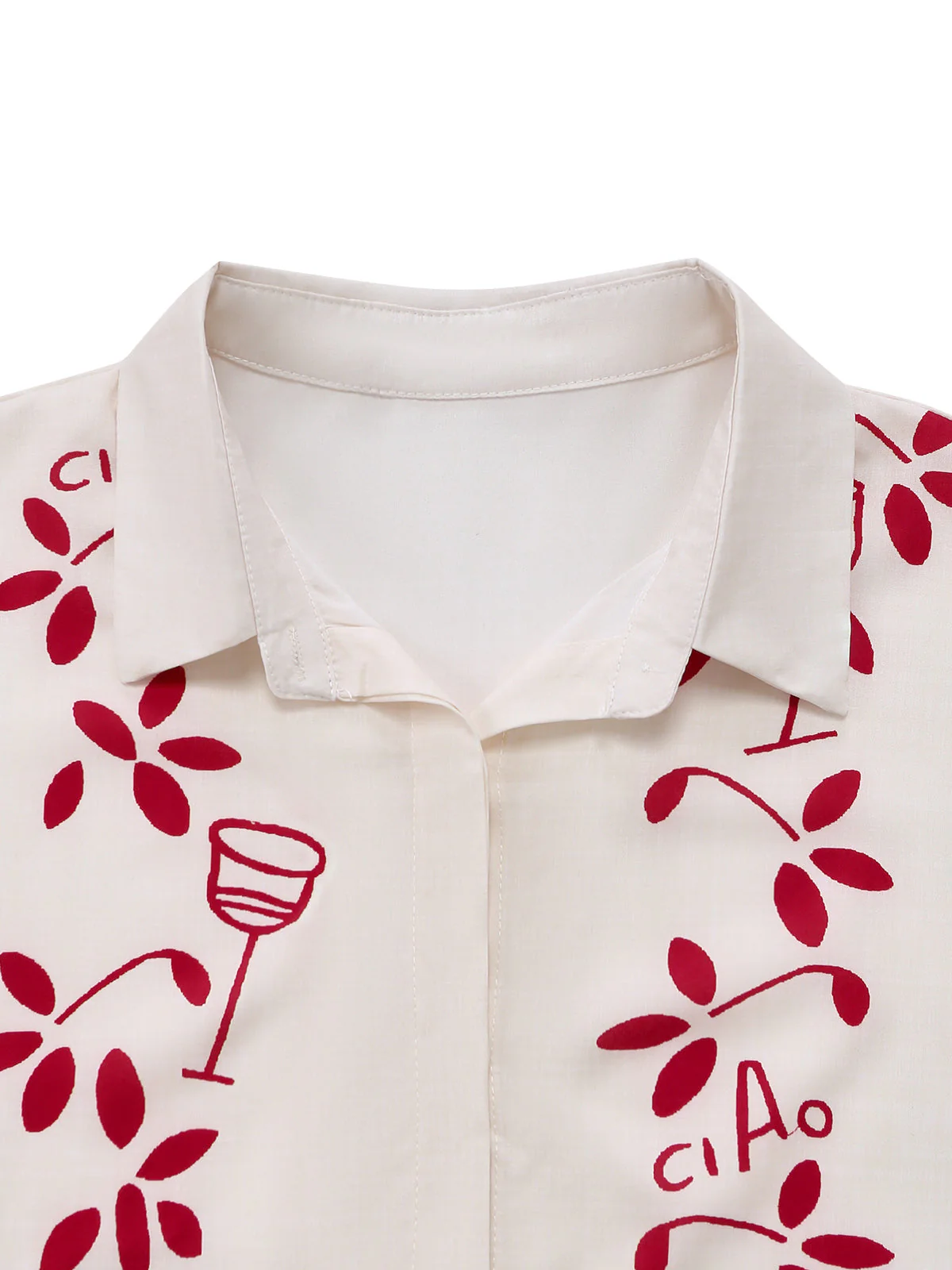 Combishort beige à imprimé botanique ceinture et revers années 1950 - Image 5