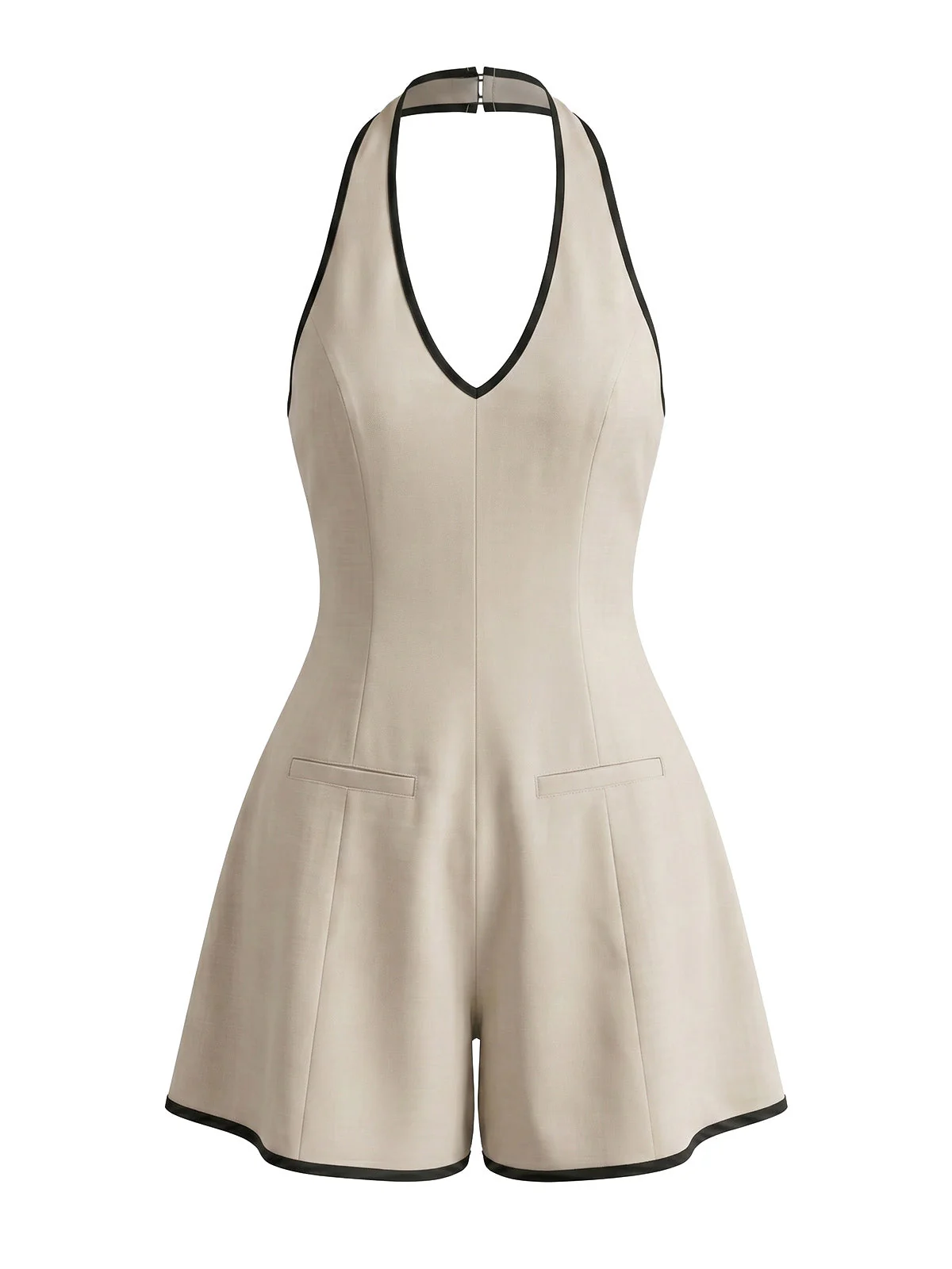Combishort beige dos nu et encolure américaine années 60