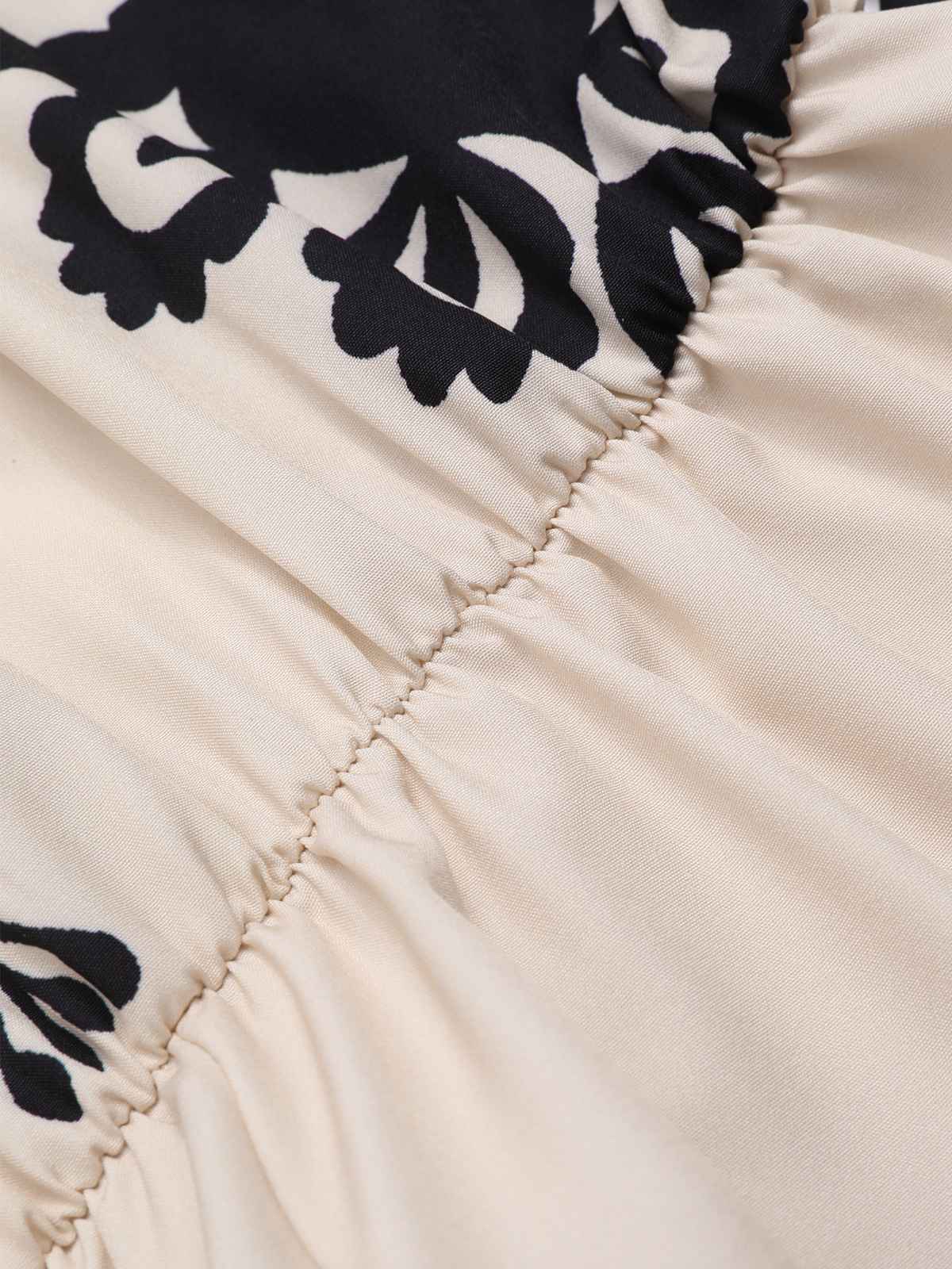 Combishort Beige Une Épaule Imprimé Floral Années 40 - Image 3