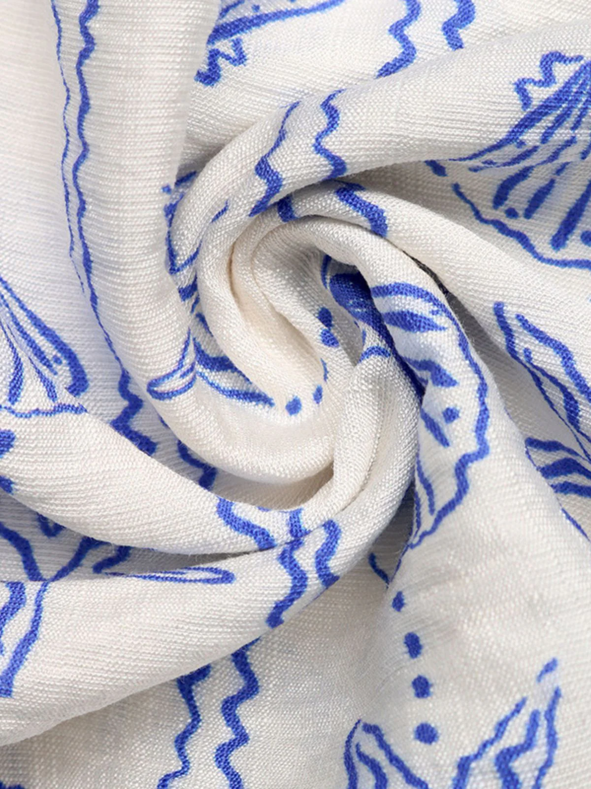 Combishort Bleu Dos Croisé Imprimé Coquillage Années 50 - Image 6
