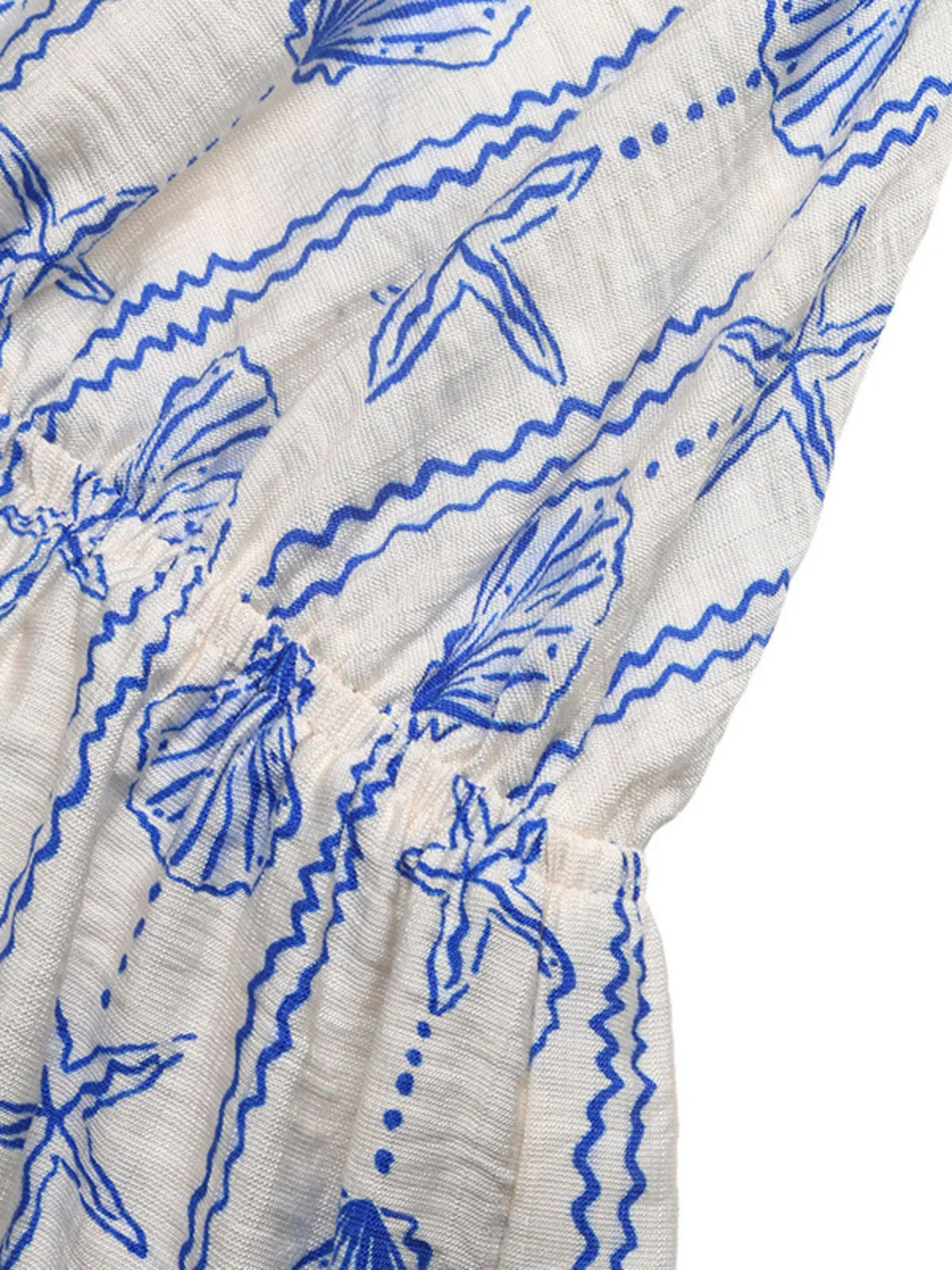 Combishort Bleu Dos Croisé Imprimé Coquillage Années 50 - Image 7