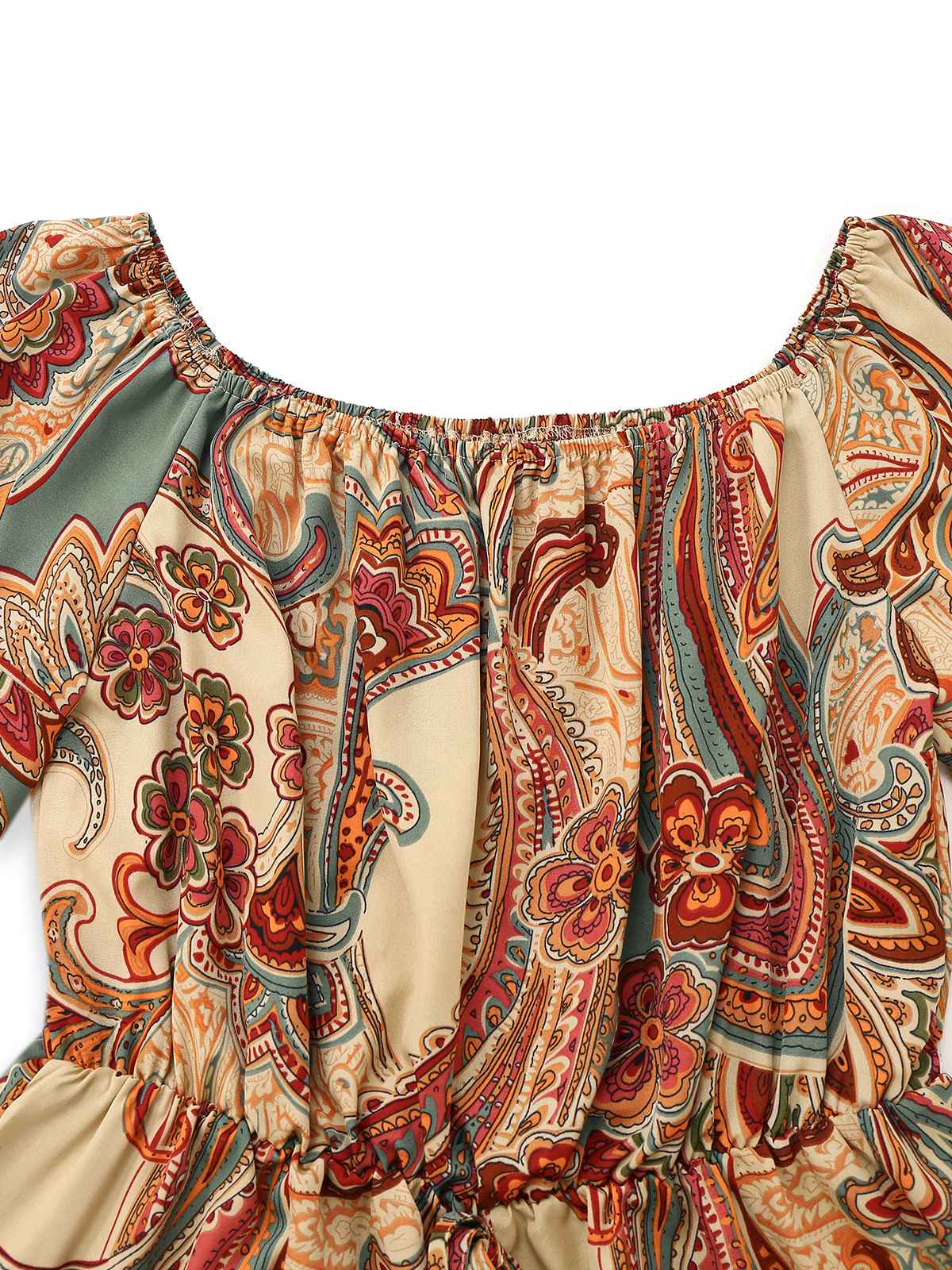 Combishort bohème multicolore à épaules dénudées années 1970 - Image 3