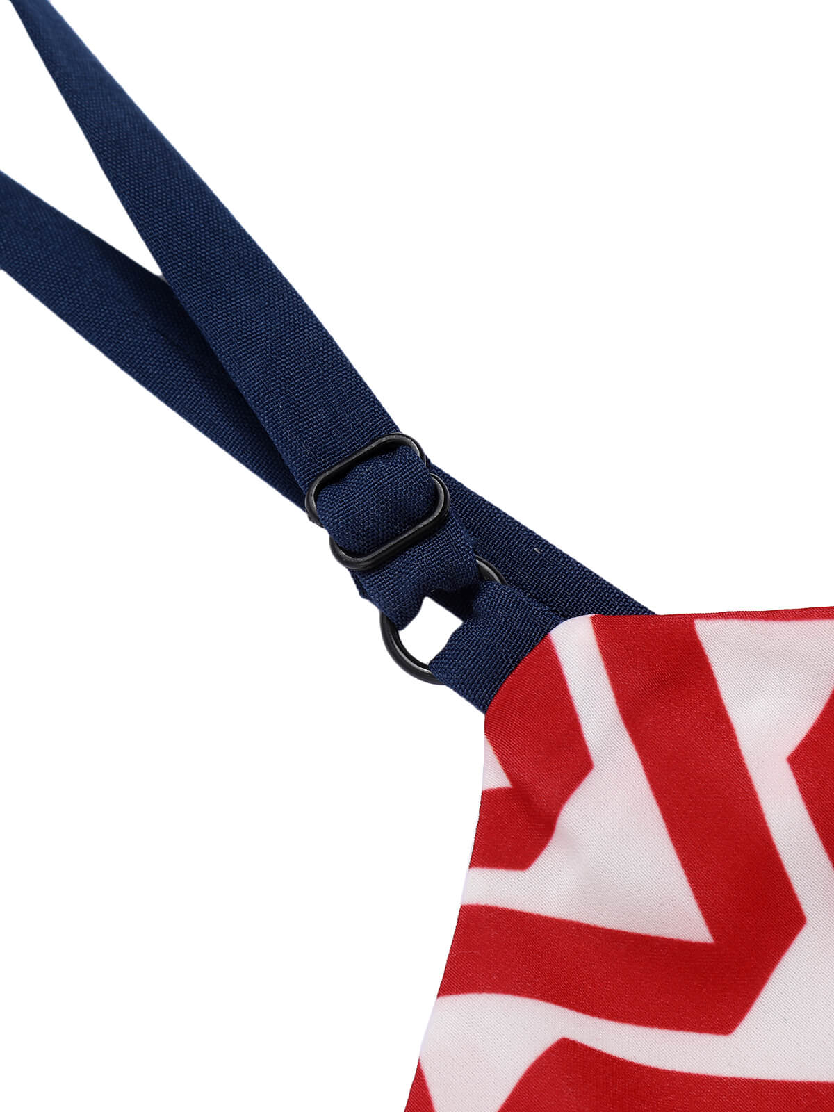 Combishort à bretelles à rayures et chevrons rouge et bleu des années 1950 - Image 6