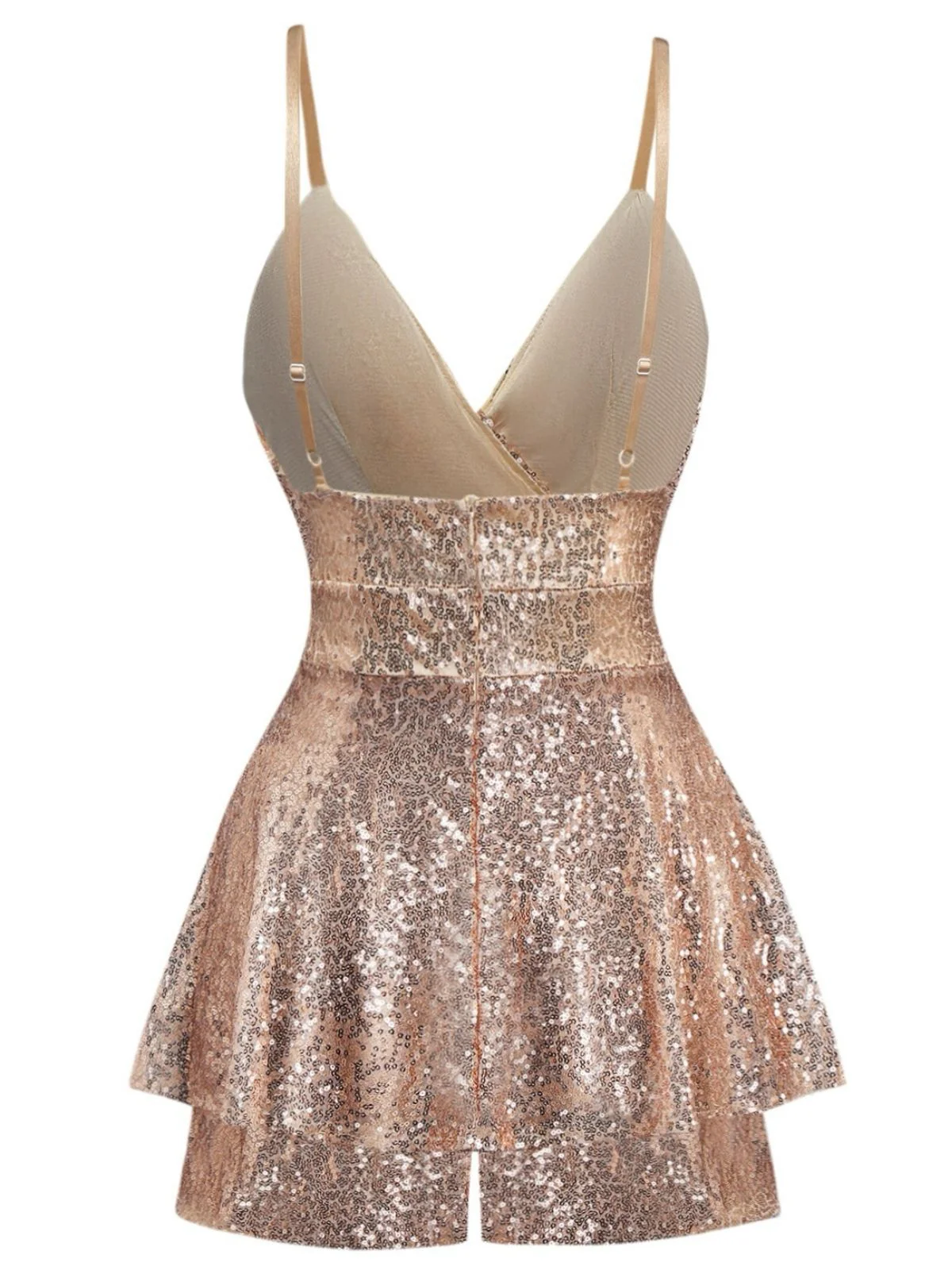 Combishort-culotte à bretelles et col en V à paillettes des années 1960 - Image 2