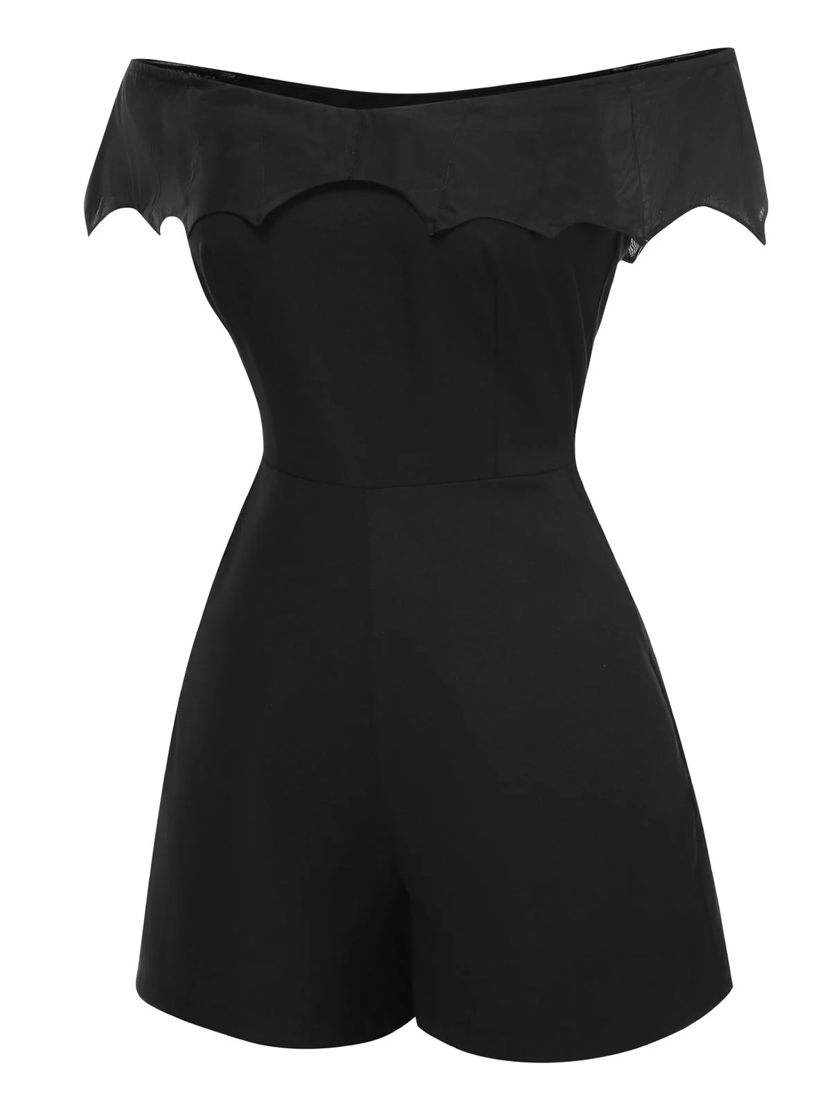 Combishort et cache-maillot style chauve-souris gothique noir des années 1950 - Image 11