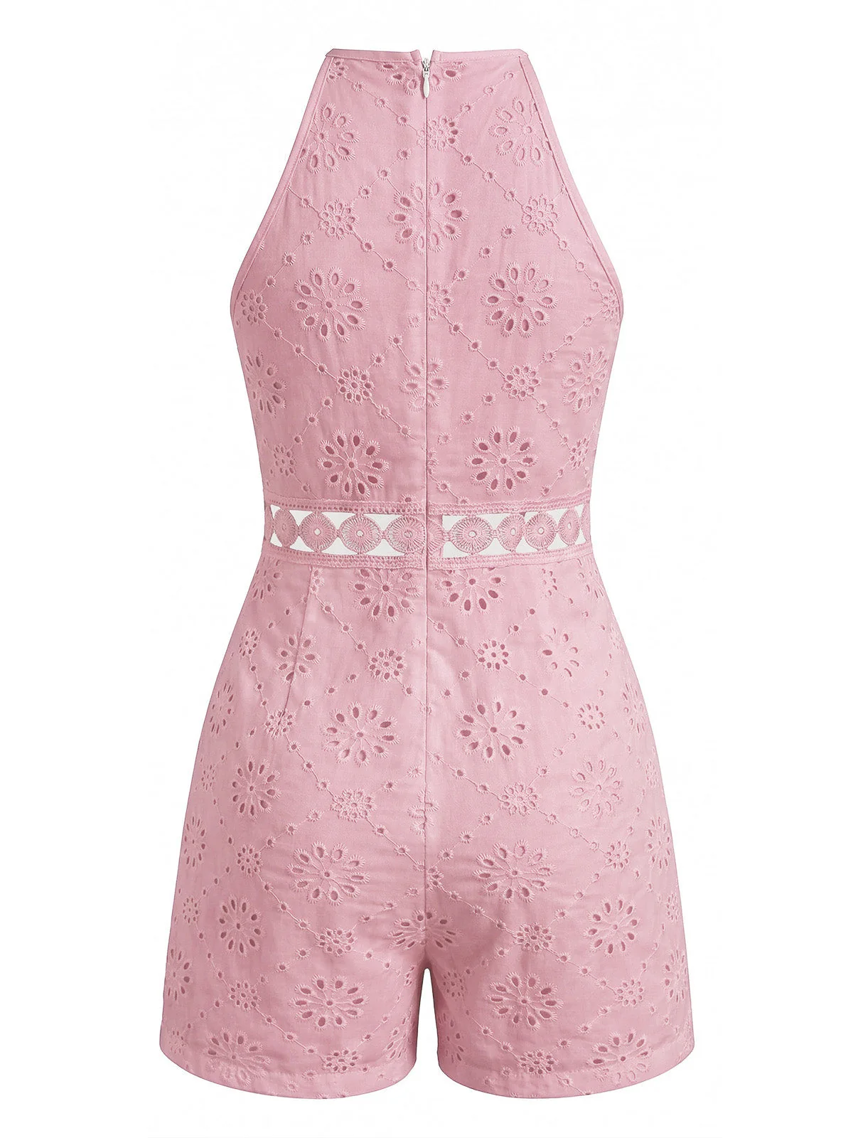 Combishort fleurs encolure ronde et dos nu nouer années 70 - Image 3