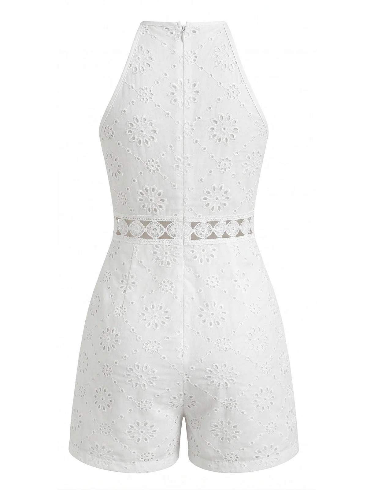 Combishort fleurs encolure ronde et dos nu nouer années 70 - Image 5