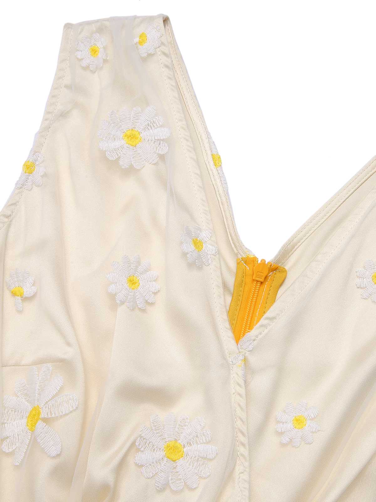 Combishort jaune en maille marguerite à col en V des années 1950 - Image 5