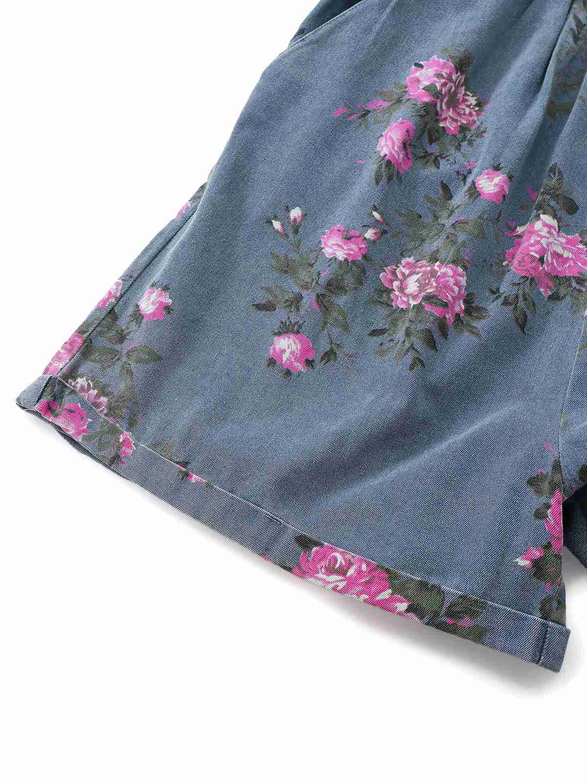 Combishort Jean Fleurs Bretelles Larges Années 1960 - Image 12