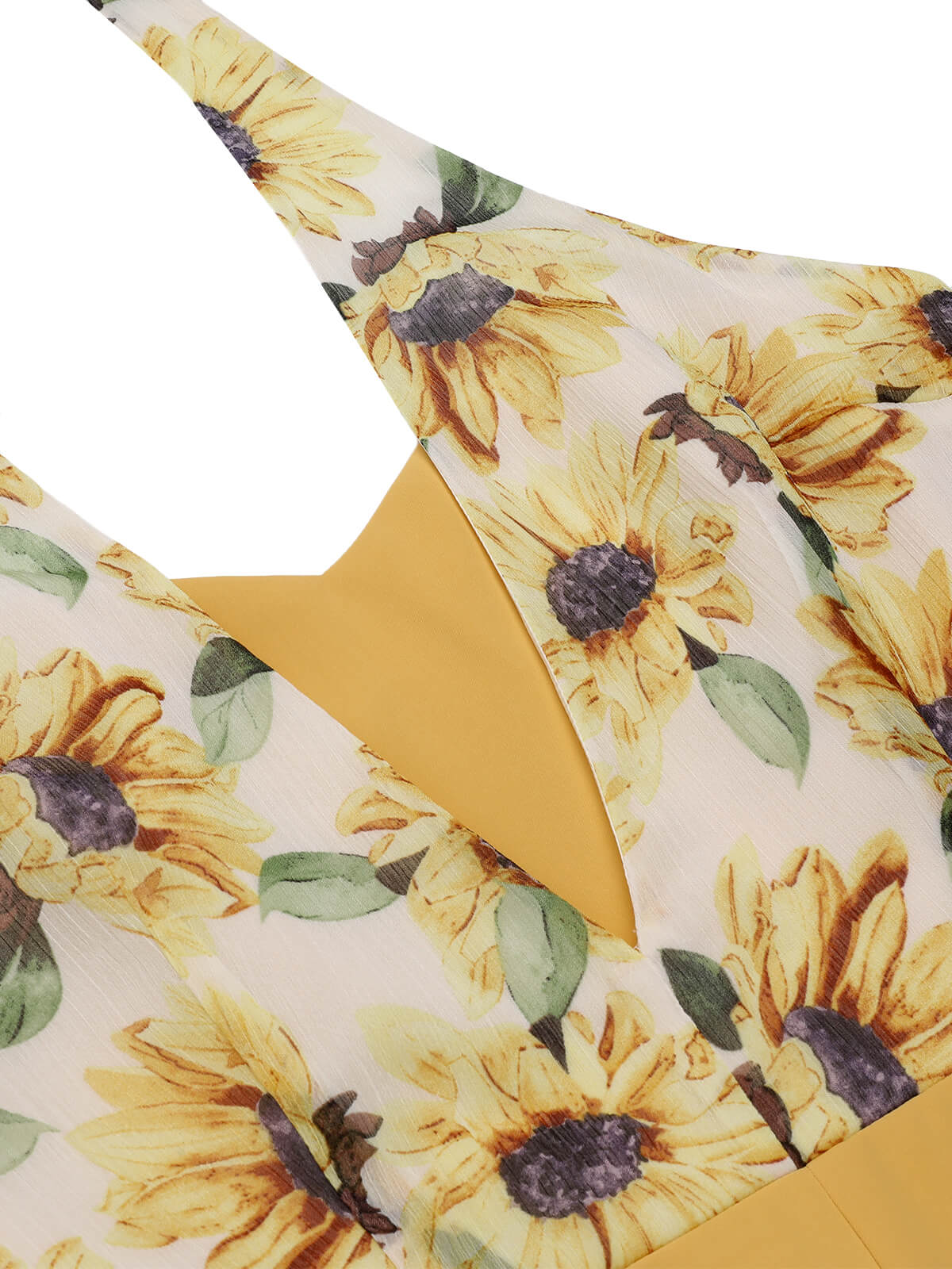Combishort licou tournesol jaune patchwork années 1950 Chic - Image 7