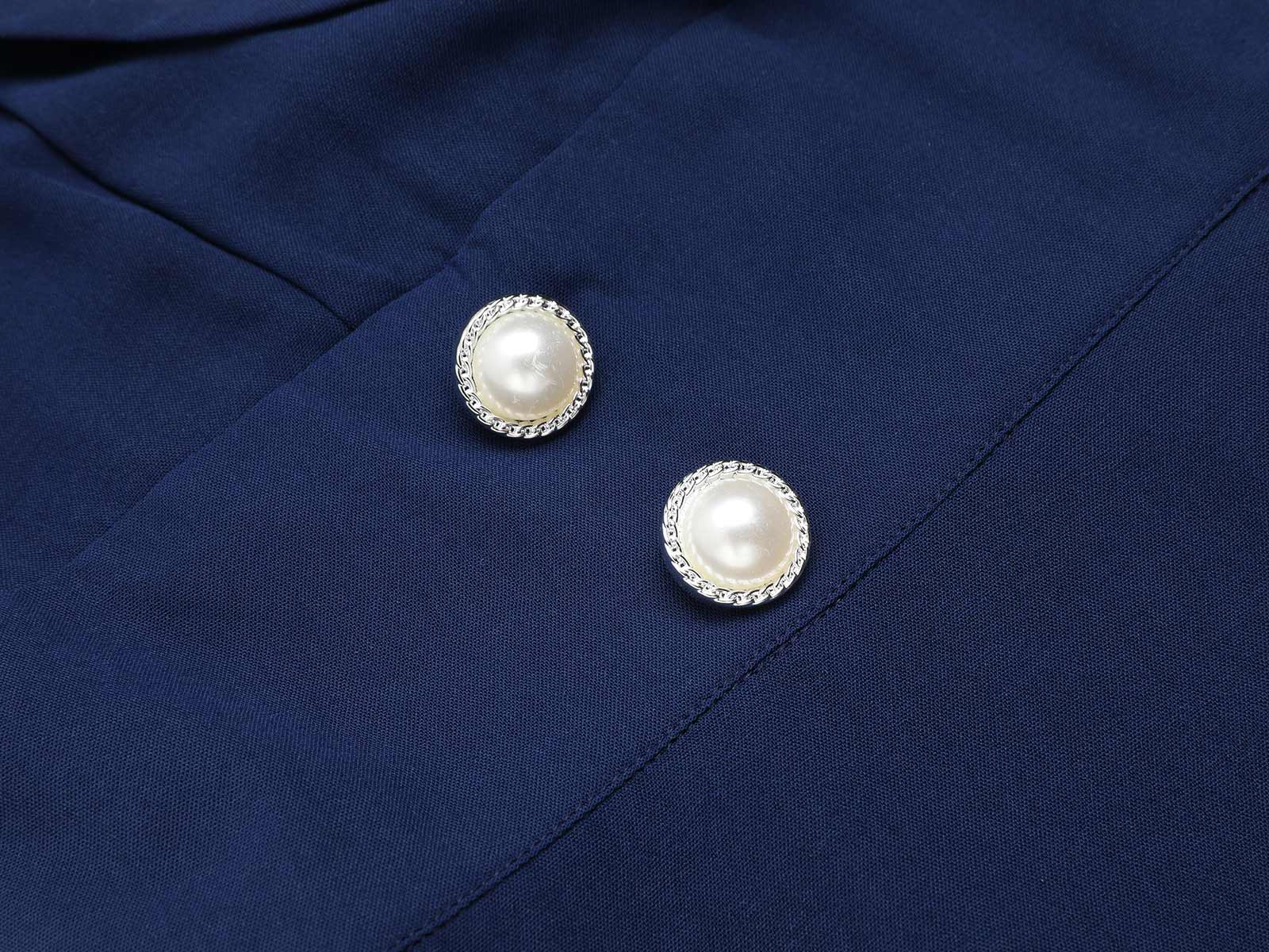 Combishort Marin Boutons Perlés Bleu Marine Années 1950 - Image 8