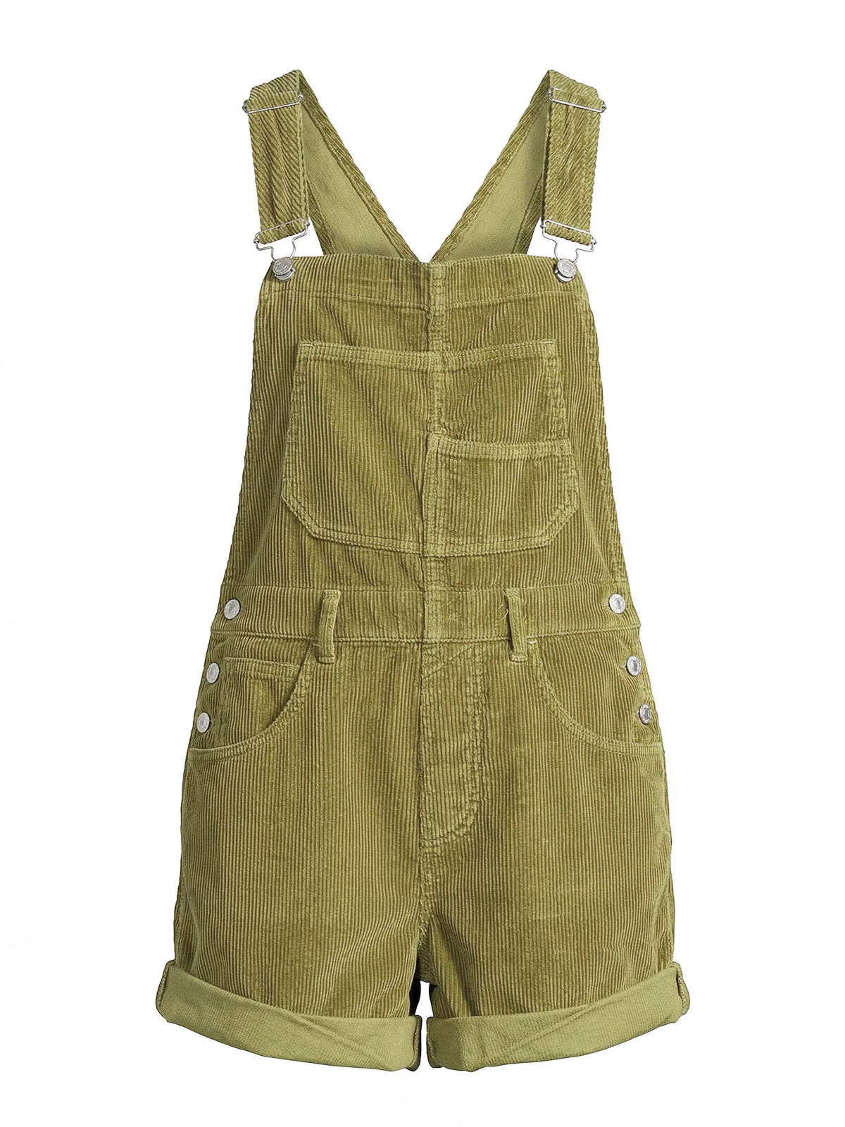 Combishort Multi-Pocket Corduroy Vert Années 1960