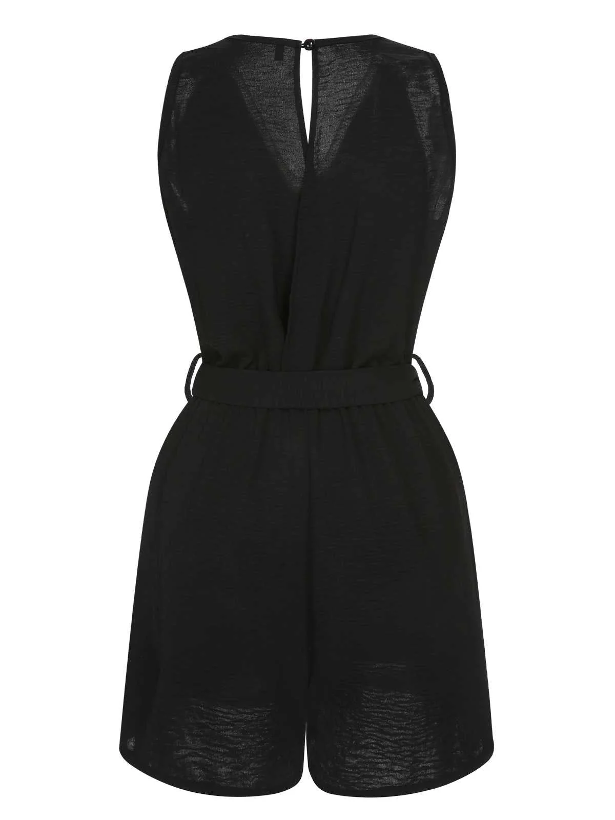 Combishort noire à col en V et ceinture des années 1960 - Image 3
