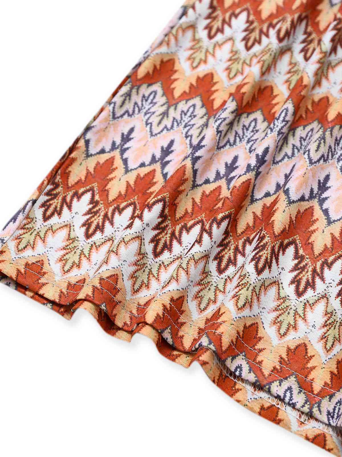 Combishort revers multicolore style bohème motifs d'arbres des années 1970 - Image 5