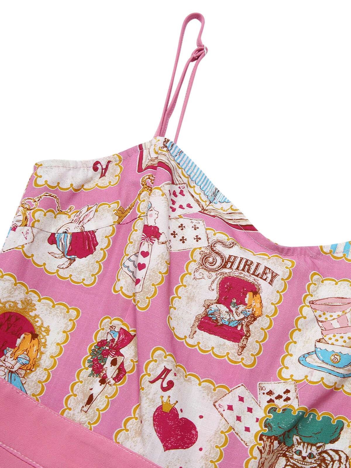 Combishort rose à bretelles spaghetti à motif de dessin animé des années 50 - Image 5