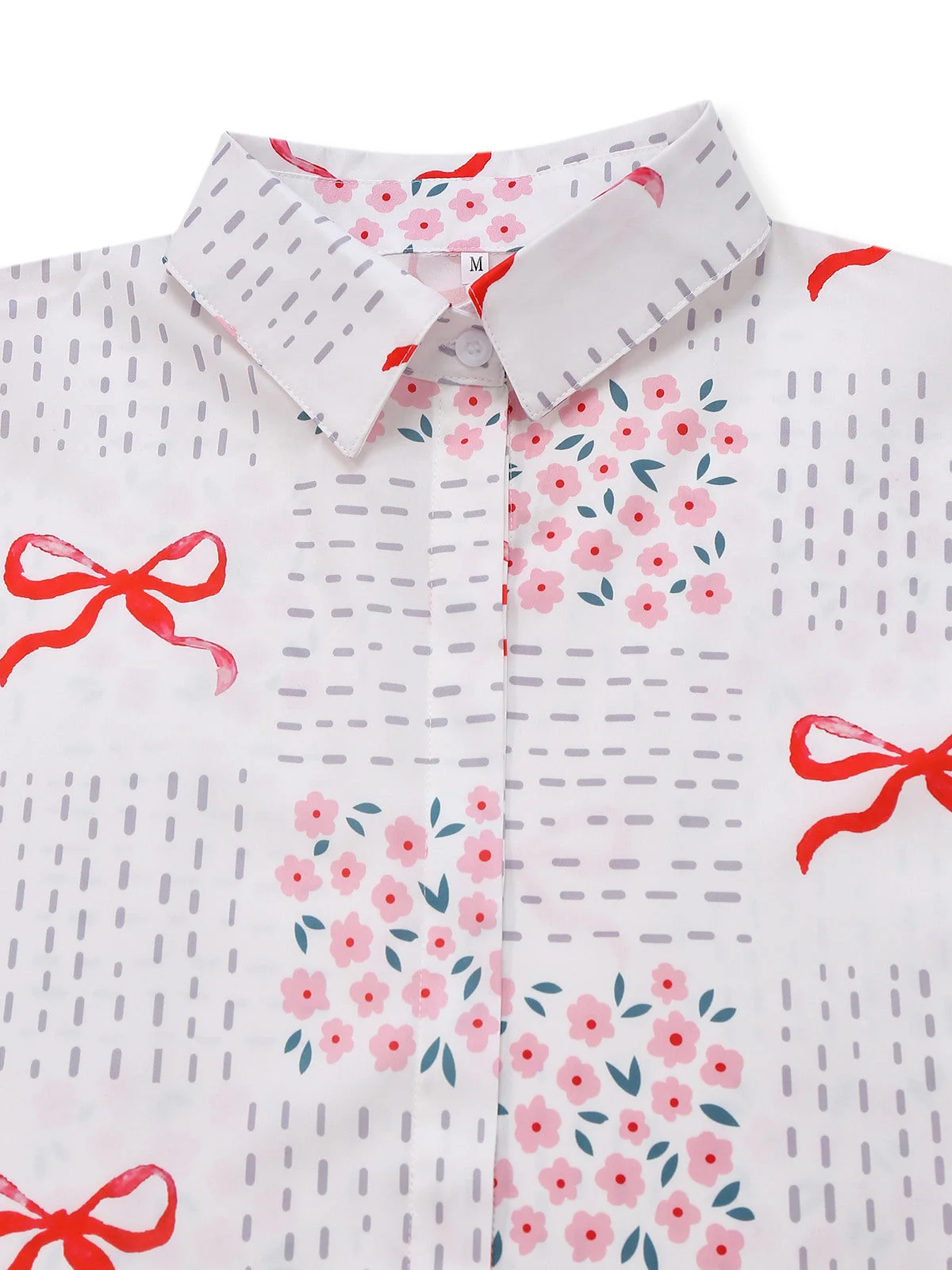 Combishort rose revers motif nœud et florale avec ceinture années 1950 - Image 3