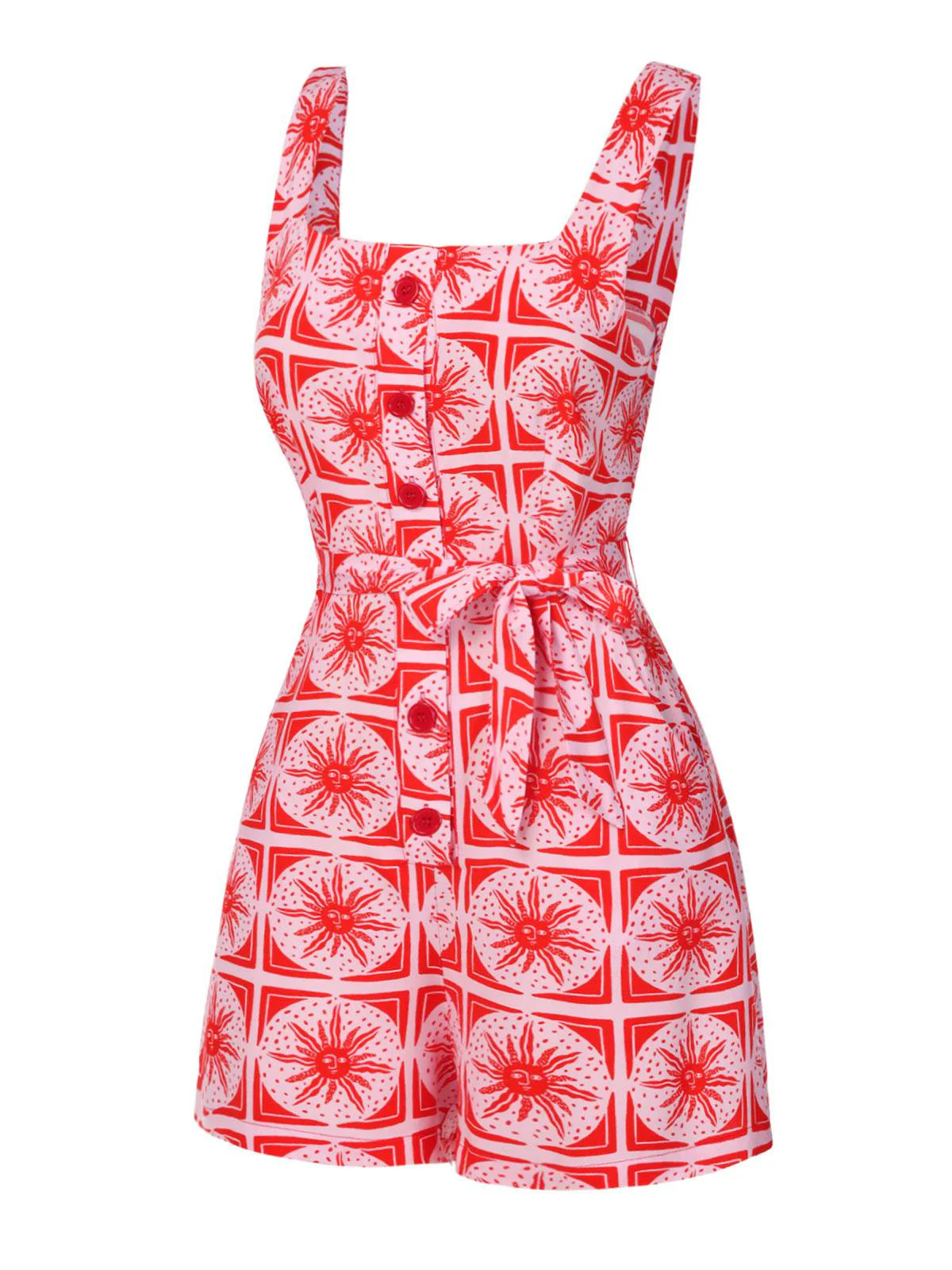 Combishort rose totem soleil boutonnée années 1950 - Image 3