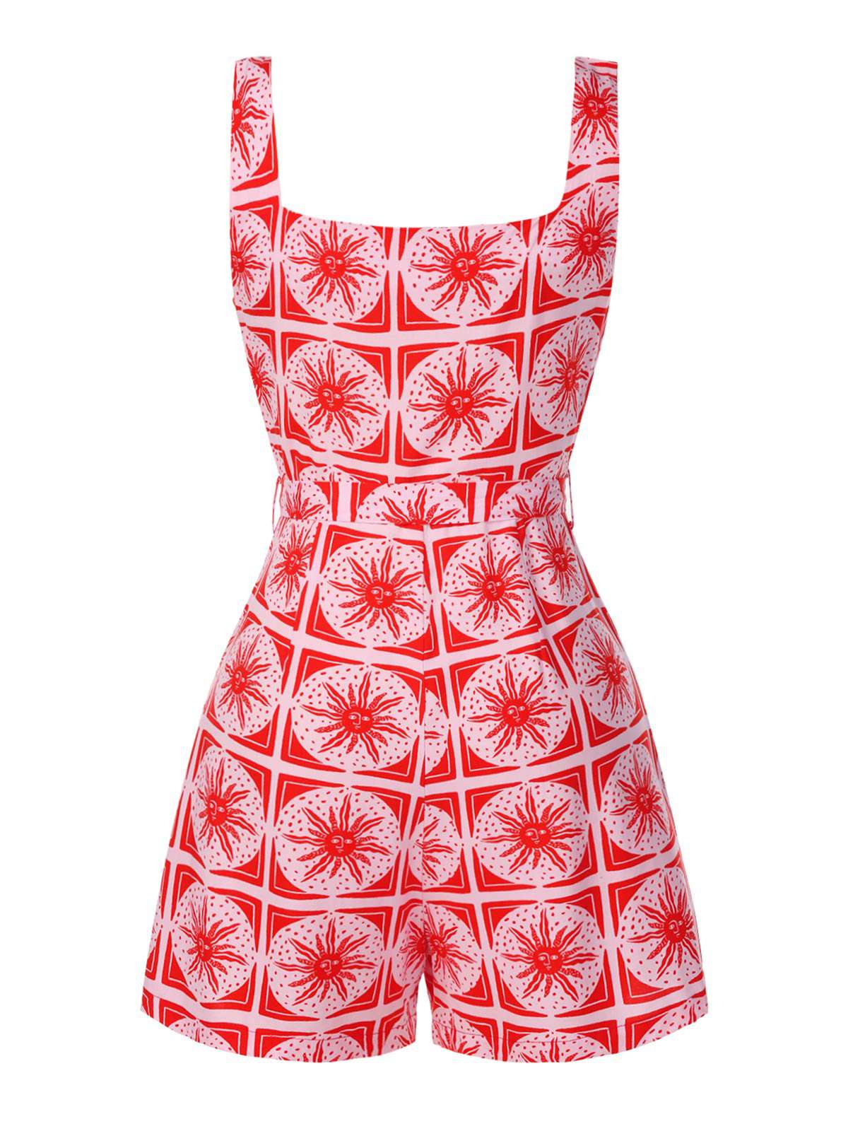 Combishort rose totem soleil boutonnée années 1950 - Image 4