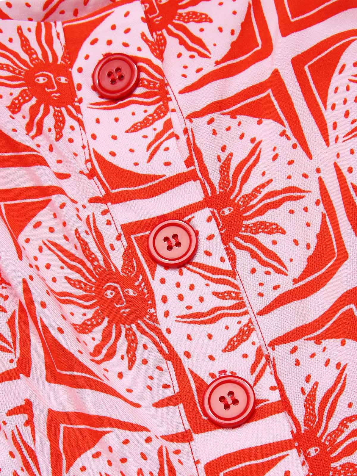Combishort rose totem soleil boutonnée années 1950 - Image 5