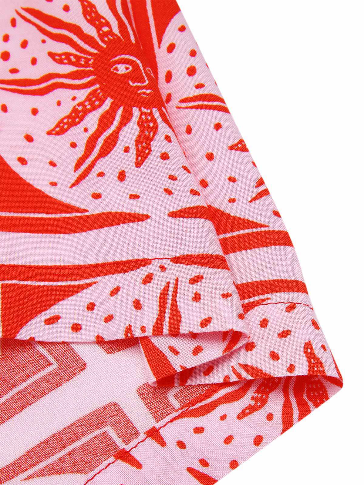 Combishort rose totem soleil boutonnée années 1950 - Image 7
