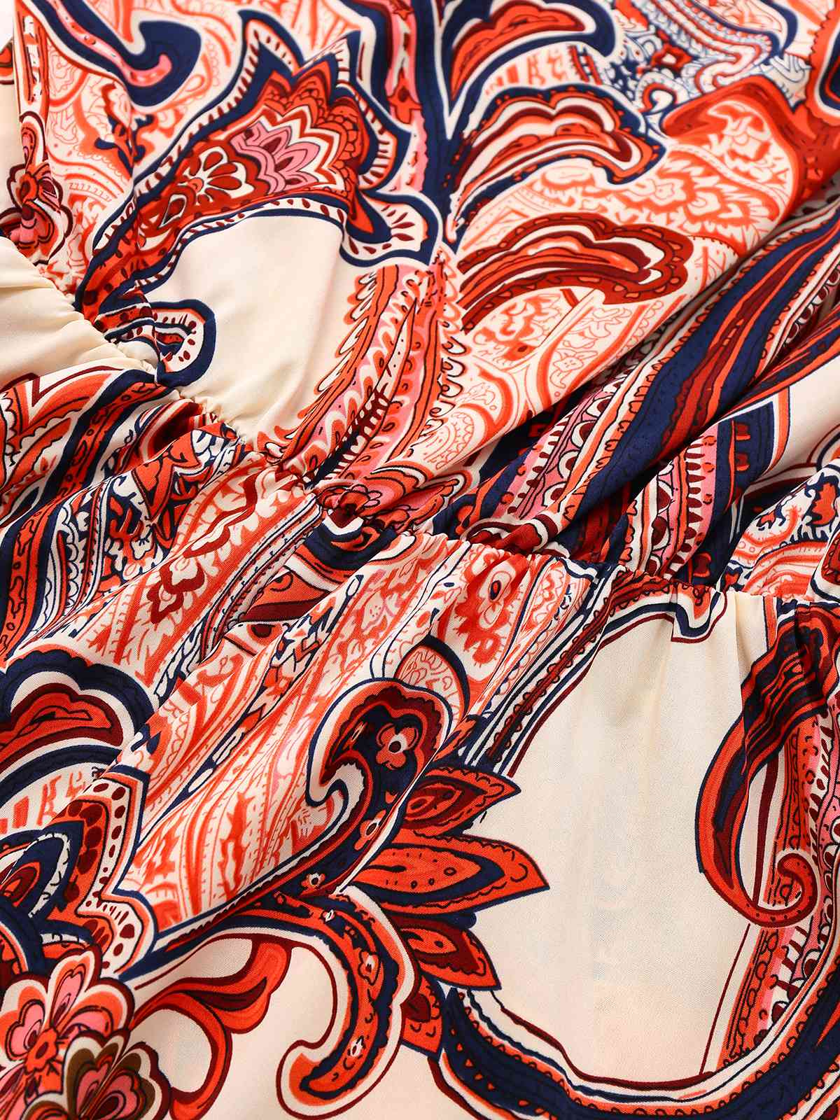 Combishort rouge bohème à fleurs asymétrique années 1970 - Image 5