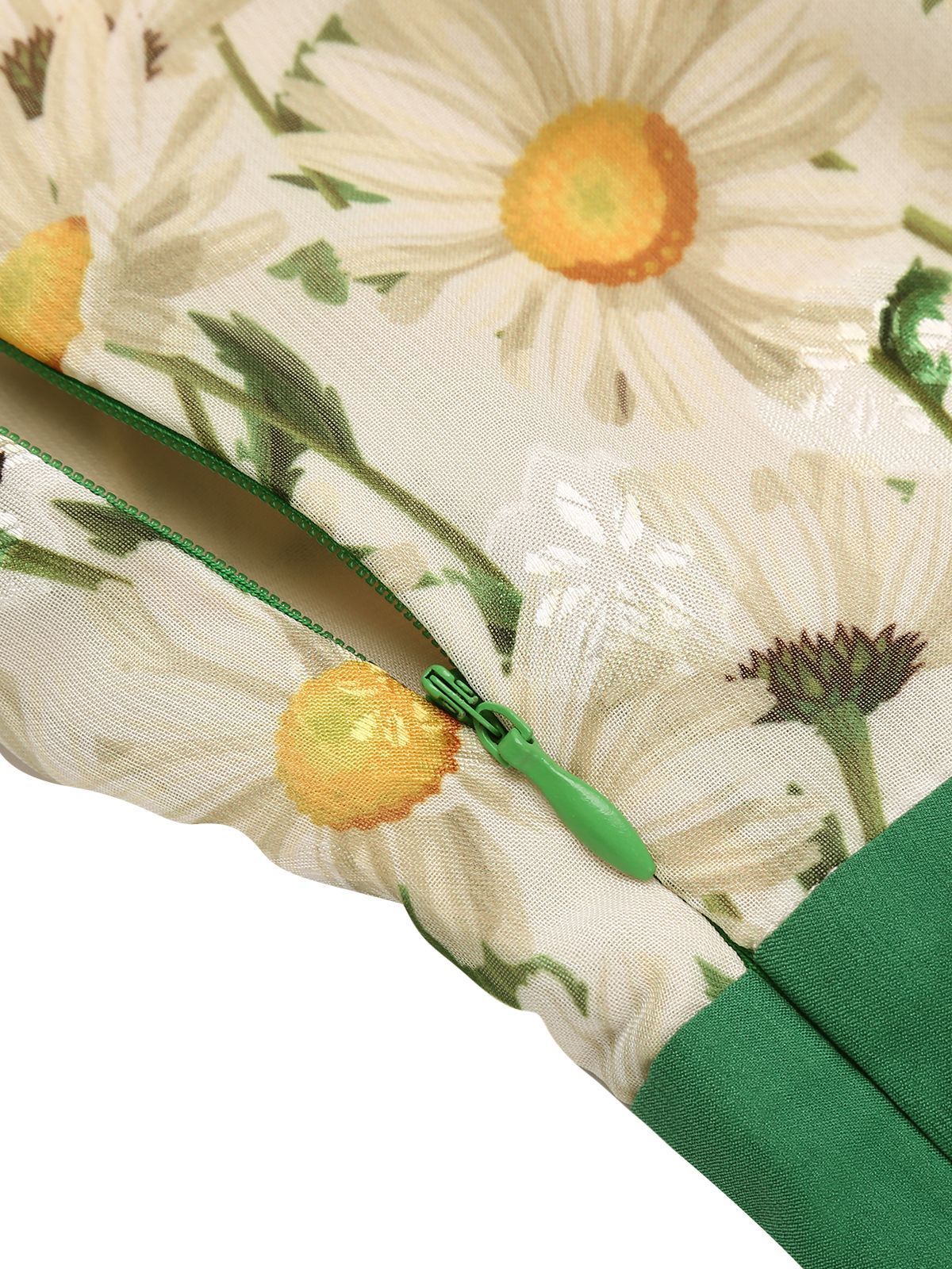Combishort Vert Vintage Années 50 à Fleur avec Boutons - Image 13