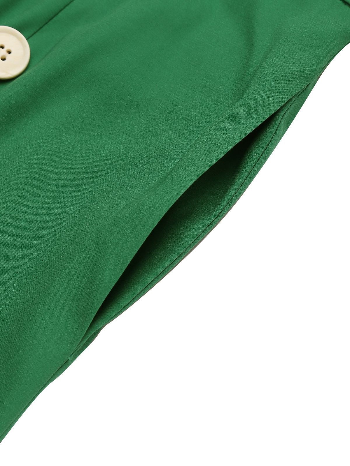 Combishort Vert Vintage Années 50 à Fleur avec Boutons - Image 14