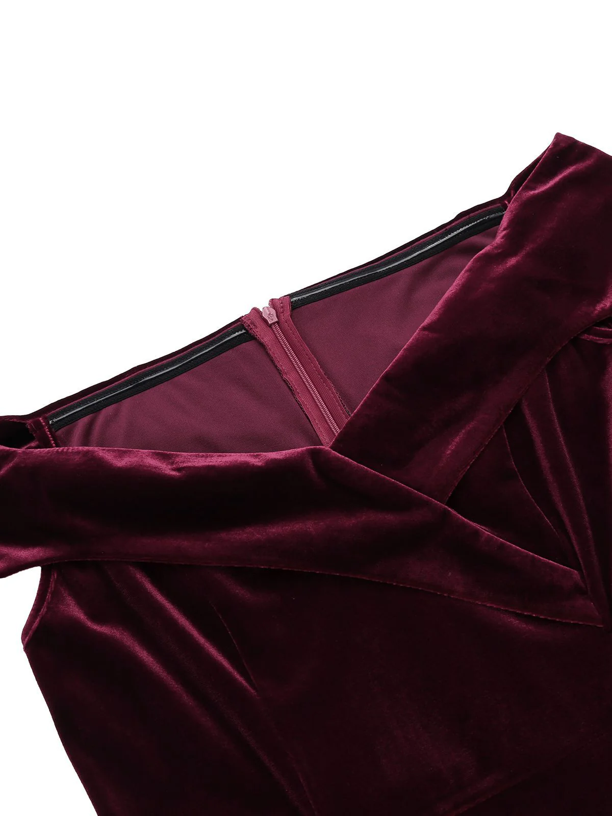 Robe Crayon Vintagr Année 60 Bordeaux en Velours Soirée Cocktail Chic - Image 7