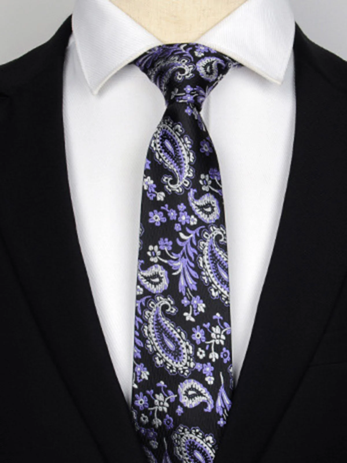 Cravate Paisley à Fleurs Rétro Pour Hommes - Image 7