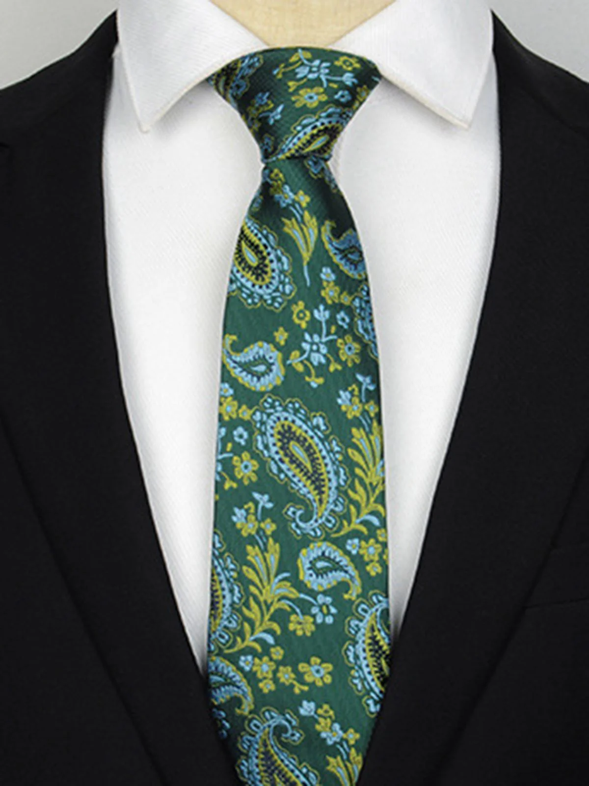 Cravate Paisley à Fleurs Rétro Pour Hommes - Image 9