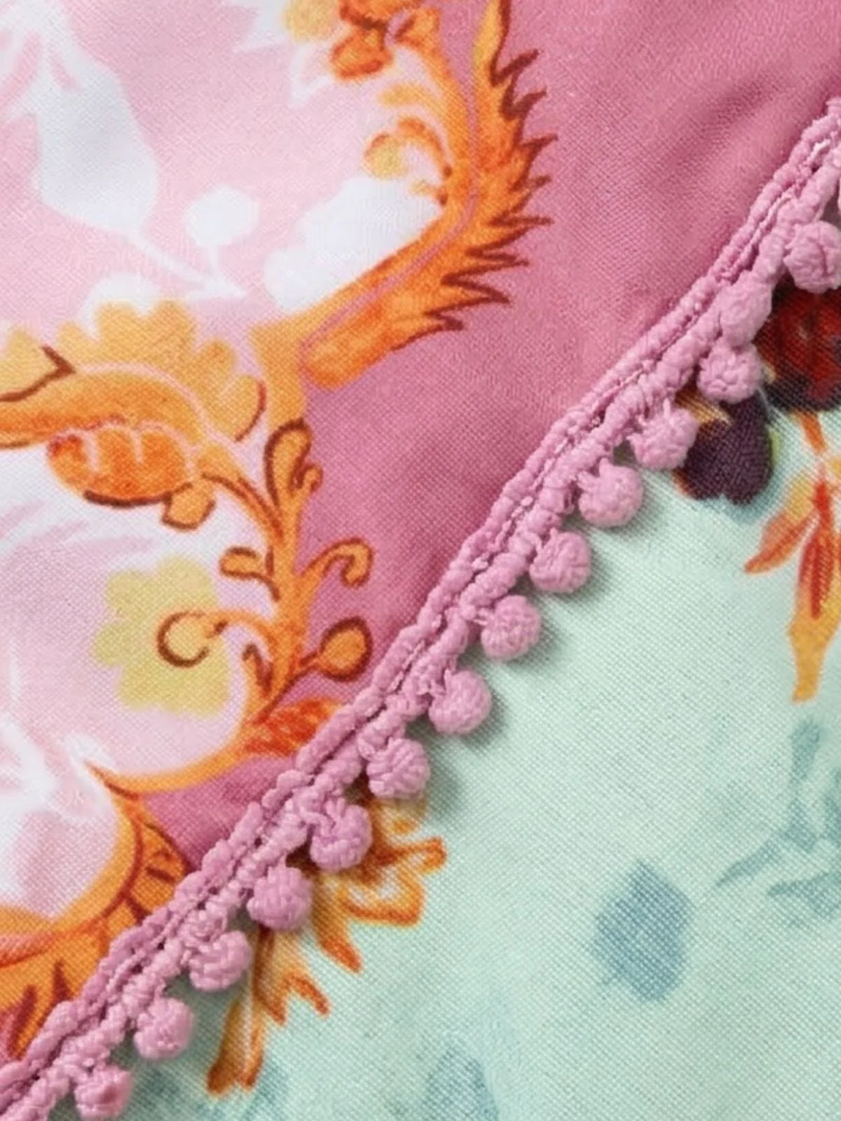 Robe longue fleurs volants rose foncé années 30 - Image 5