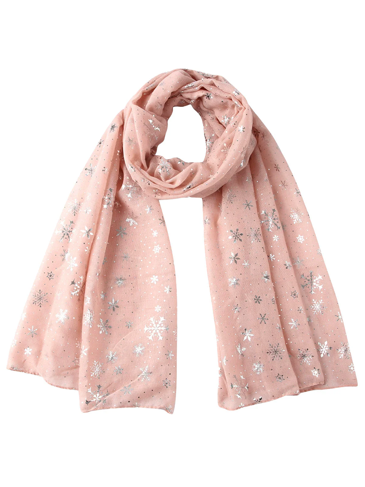 Écharpe de Noël transparente paillettes et flocons de neige