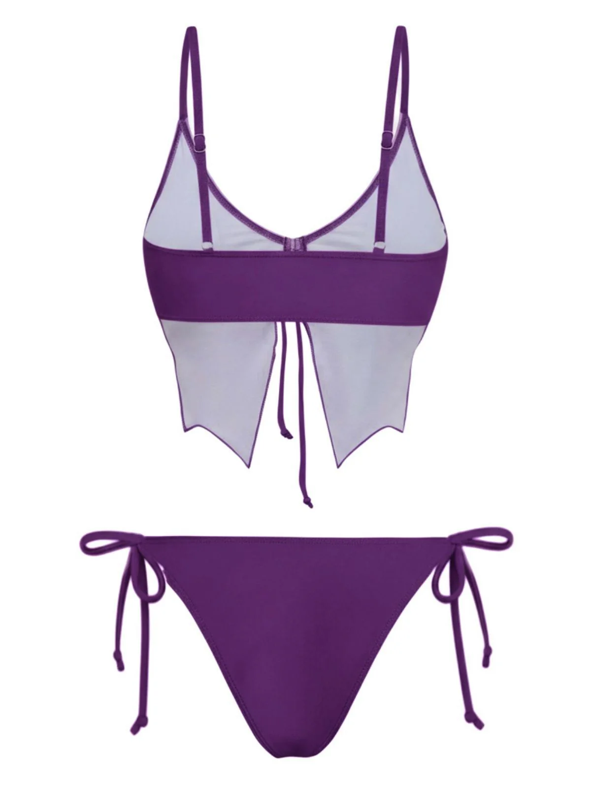 Ensemble bikini à fines bretelles et lacets papillon années 1970 - Image 10
