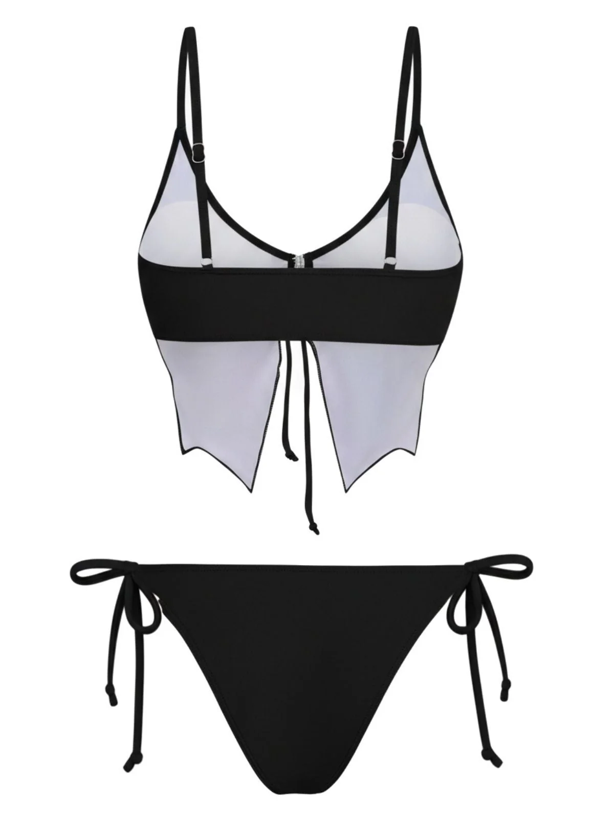 Ensemble bikini à fines bretelles et lacets papillon années 1970 - Image 3