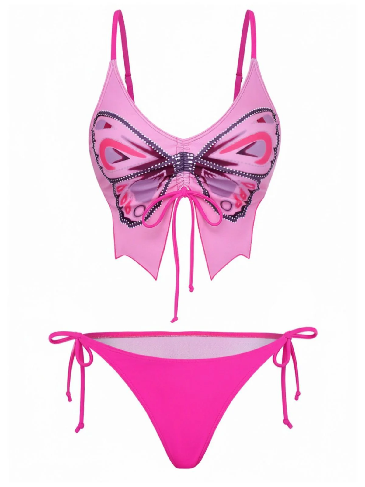 Ensemble bikini à fines bretelles et lacets papillon années 1970 - Image 4