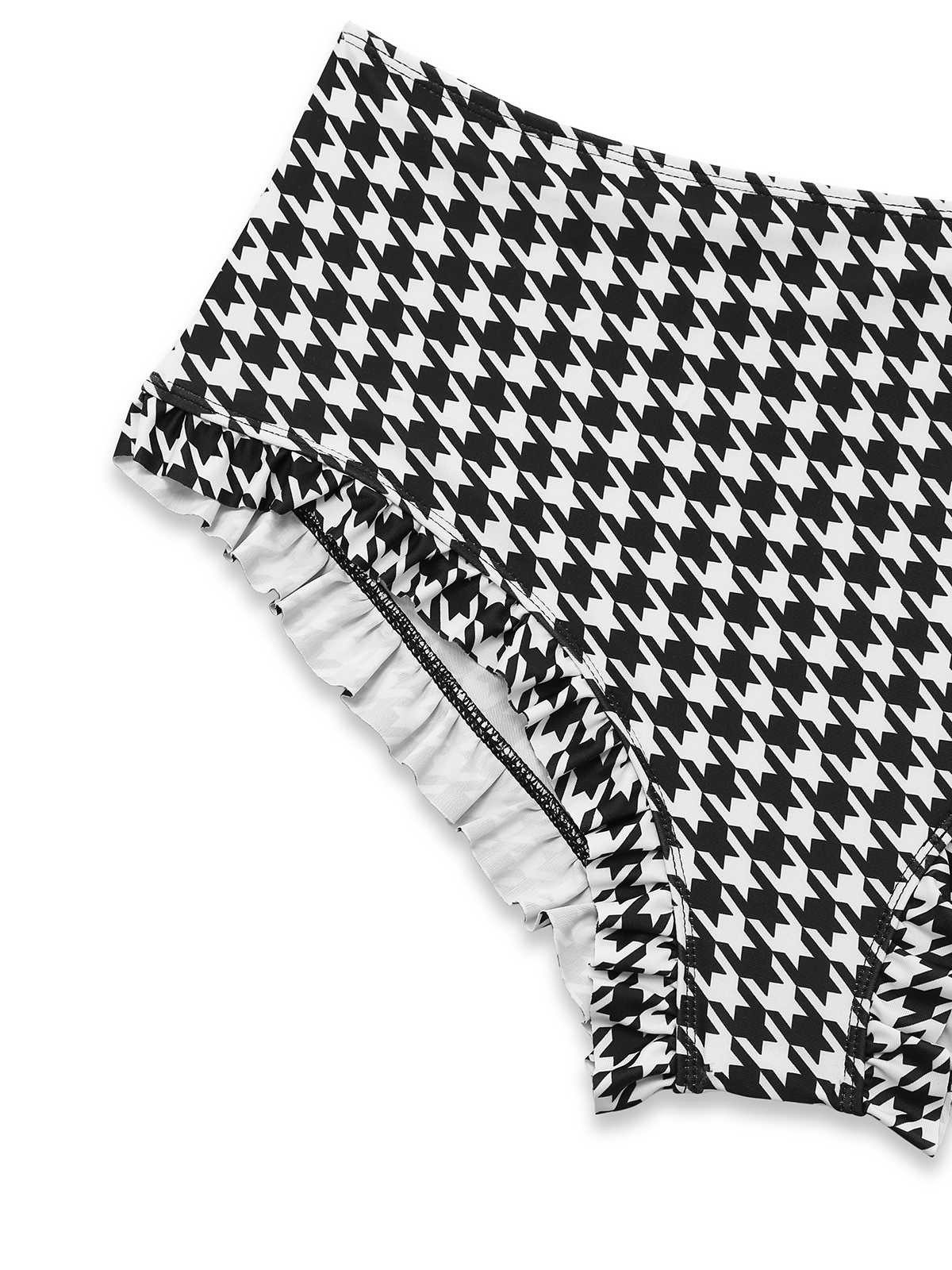 Ensemble bikini à lacets pied-de-poule noir des années 1930 - Image 3