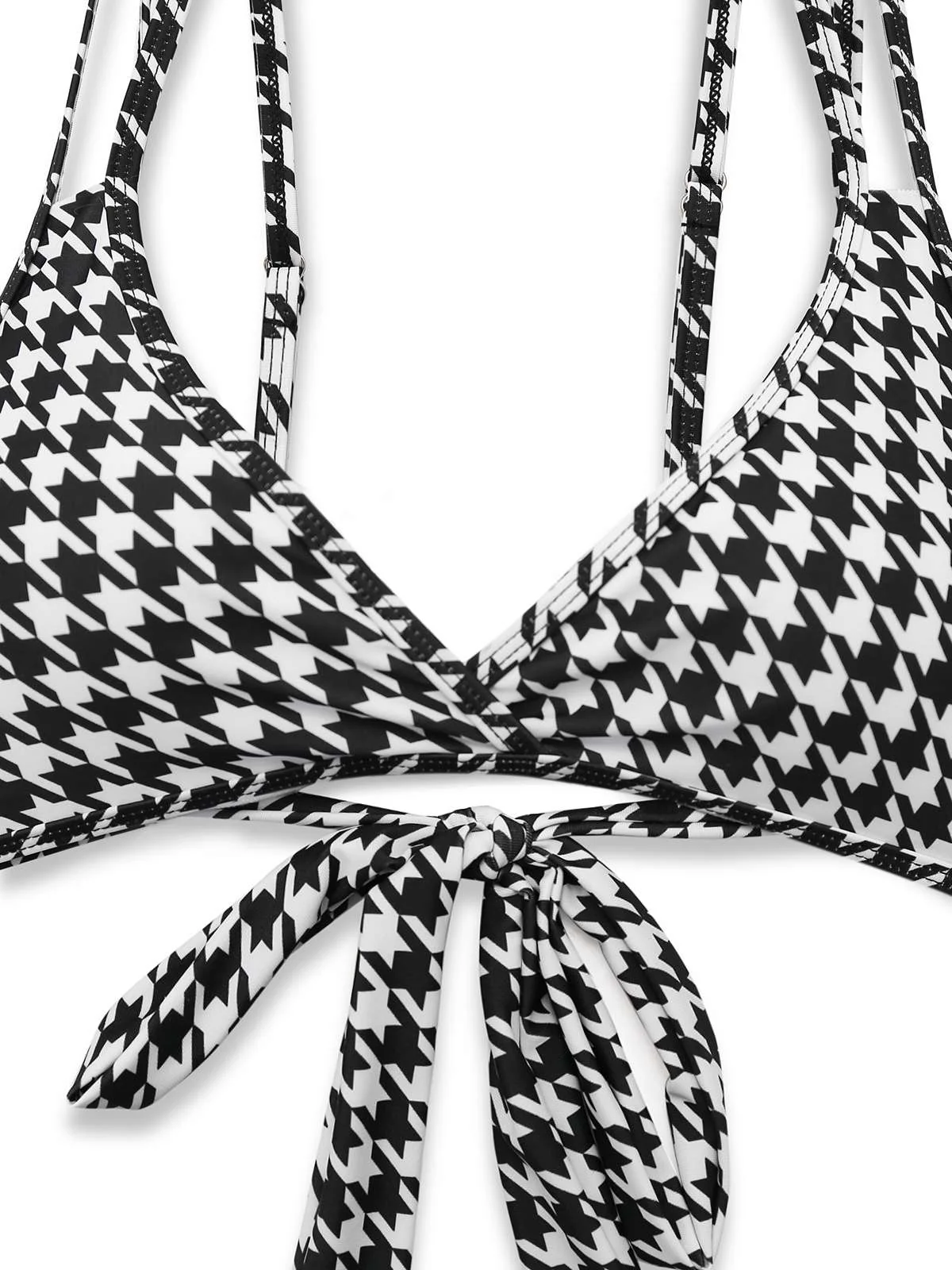 Ensemble bikini à lacets pied-de-poule noir des années 1930 - Image 4