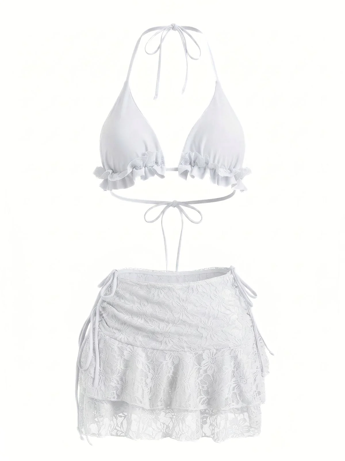 Ensemble bikini col halter et cache-maillot fleurie années 1960 - Image 10