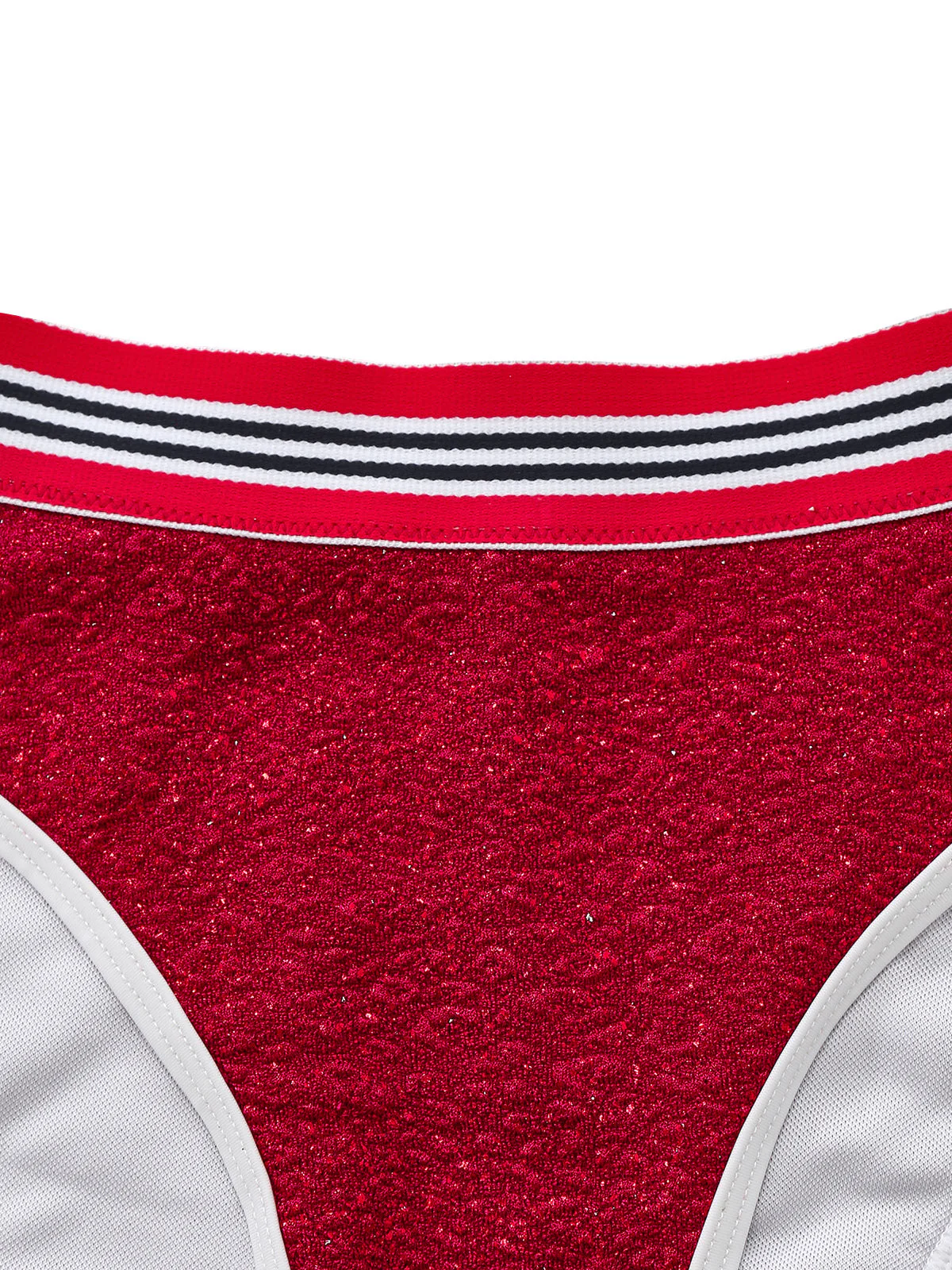Ensemble Bikini Col Licou Pailleté Rouge Années 80 - Image 6