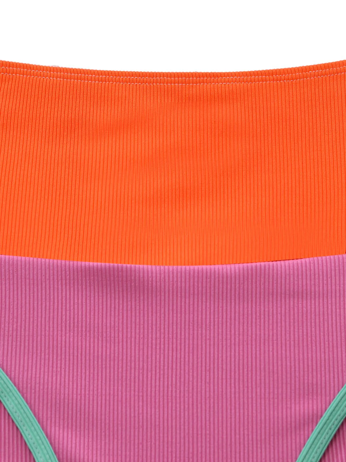 Ensemble bikini dos nu taille haute blocs couleurs 1940s - Image 6