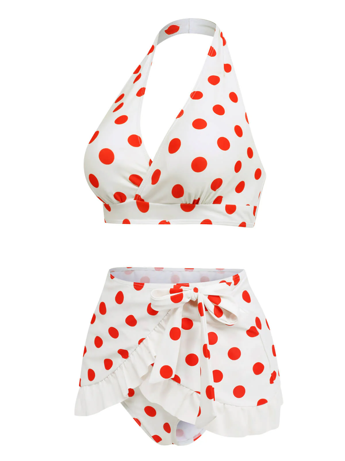 Ensemble bikini et tablier rétro à pois - Image 3