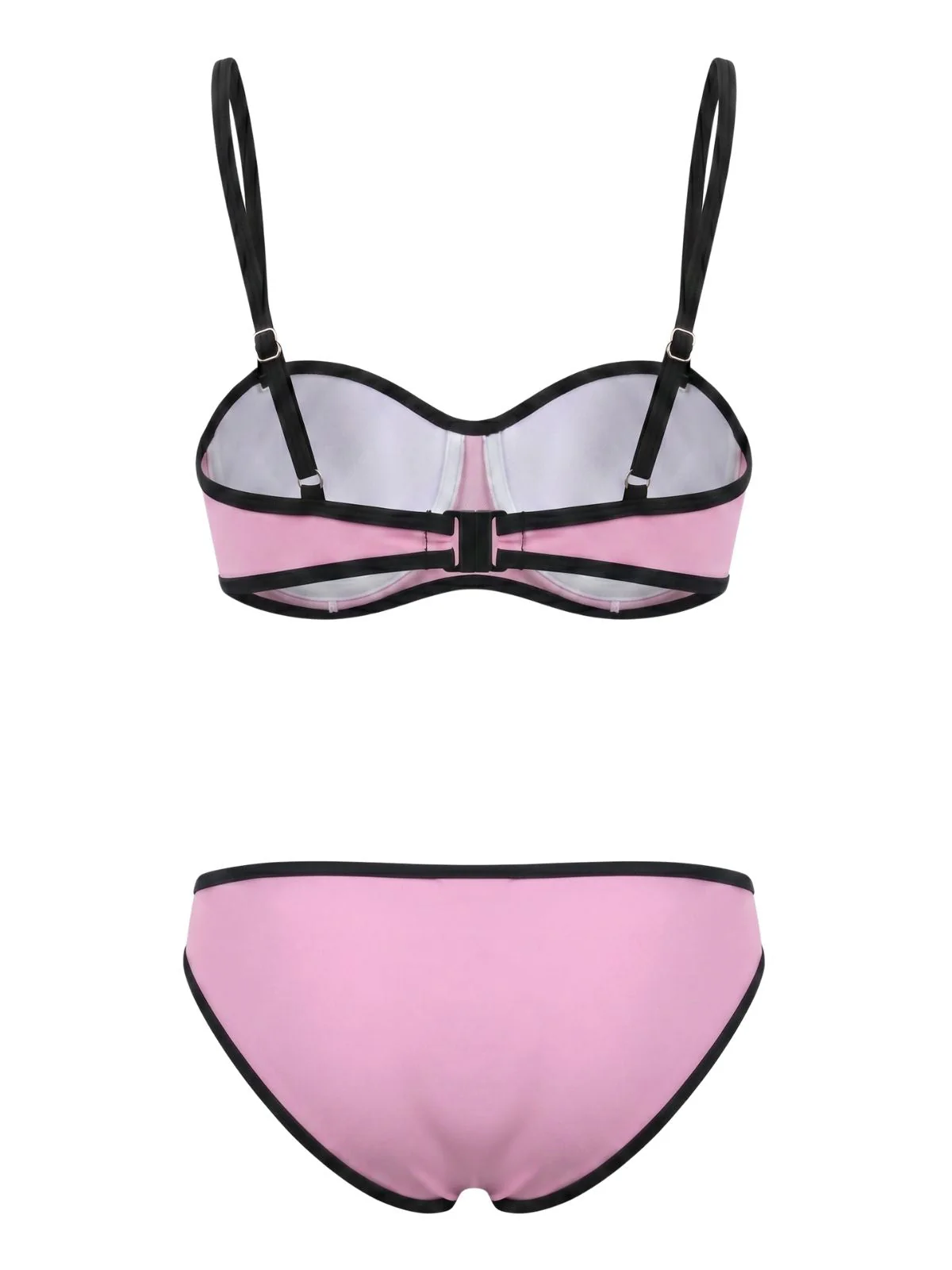 Ensemble bikini fines bretelles et finitions colorblock années 70 - Image 5