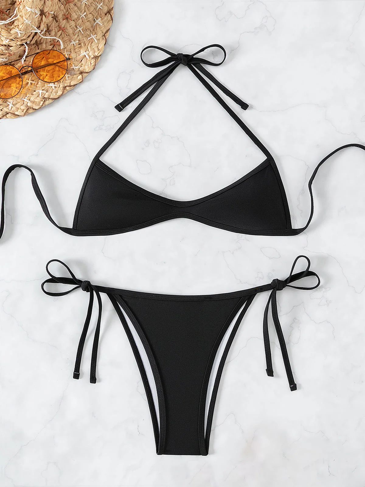 Ensemble bikini froncé à lacets style années 60 - Image 6