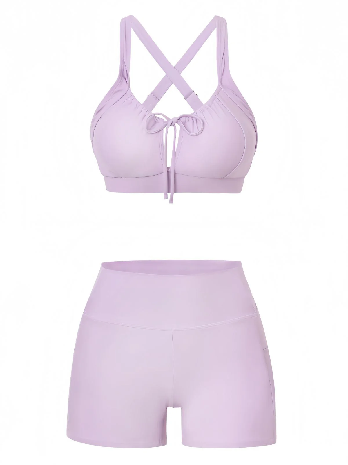 Ensemble Bikini Froncé Violet Années 1950