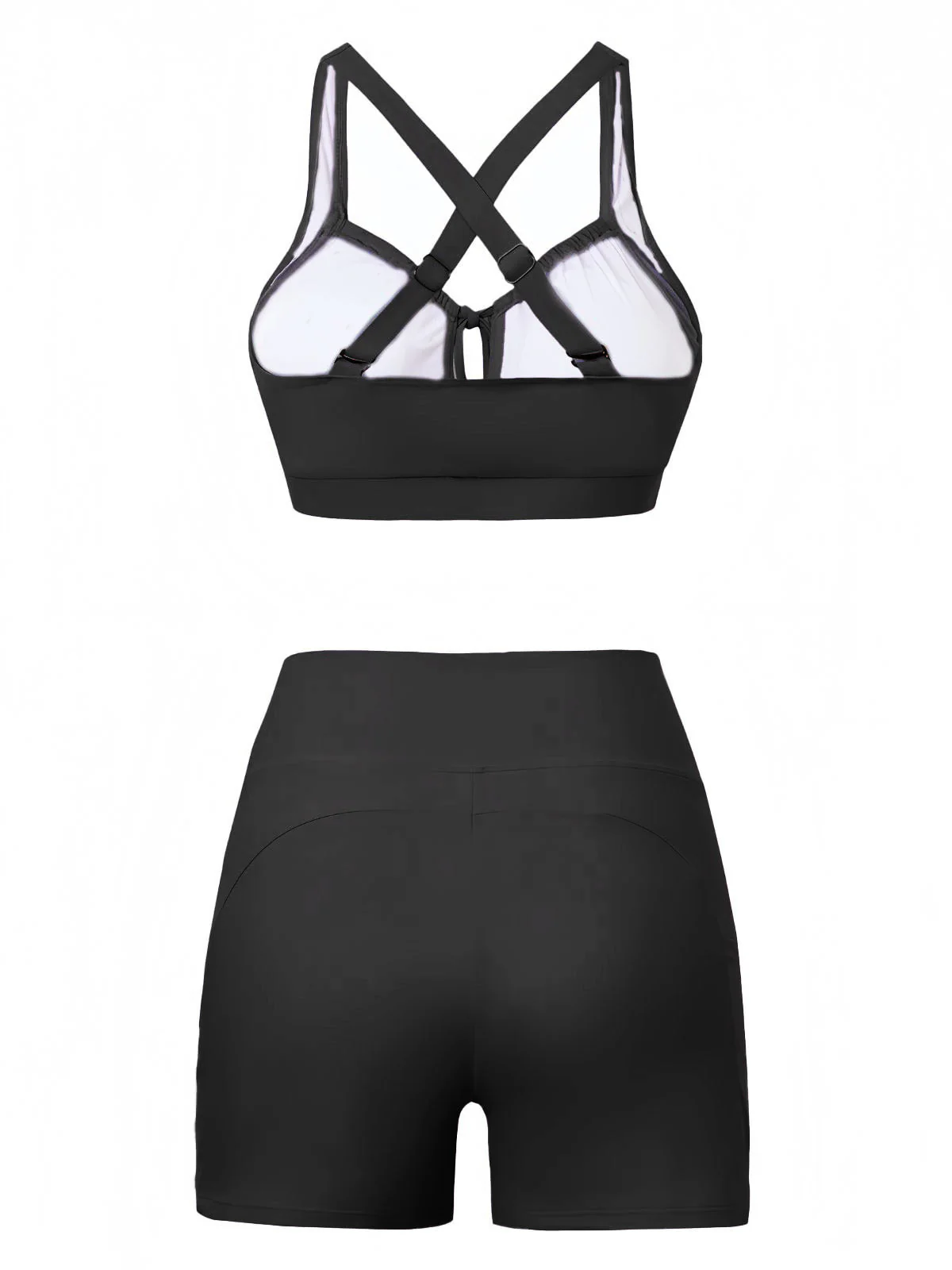 Ensemble Bikini Froncé Violet Années 1950 - Image 10
