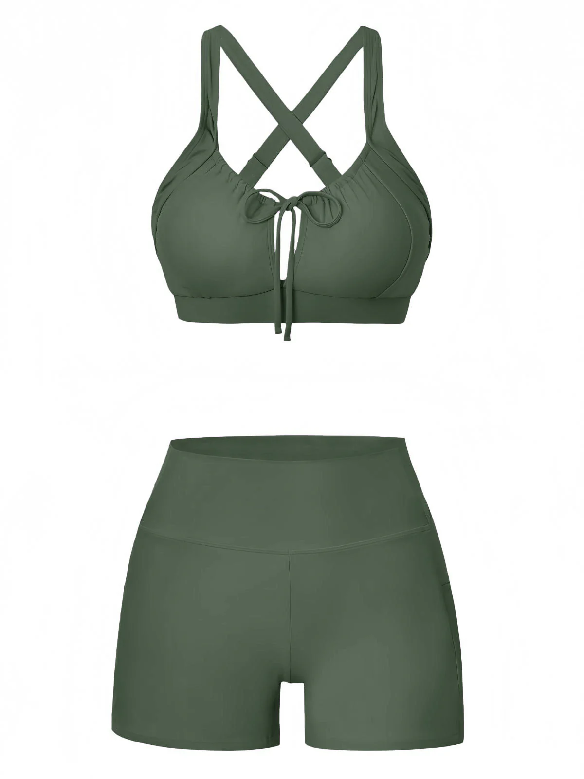 Ensemble Bikini Froncé Violet Années 1950 - Image 7