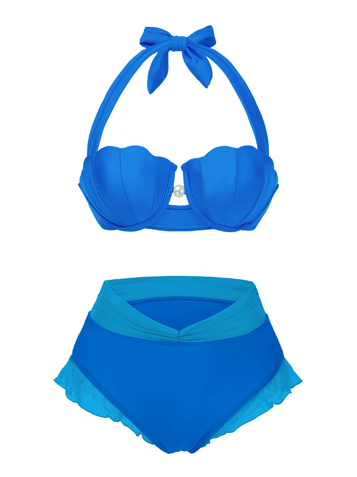Ensemble bikini licou coquille sirène lavande des années 1970 - Image 15
